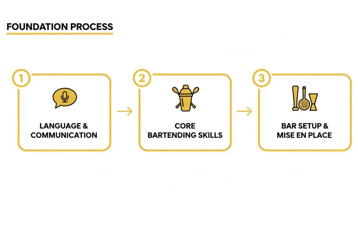 Learning to bartend: bartending process