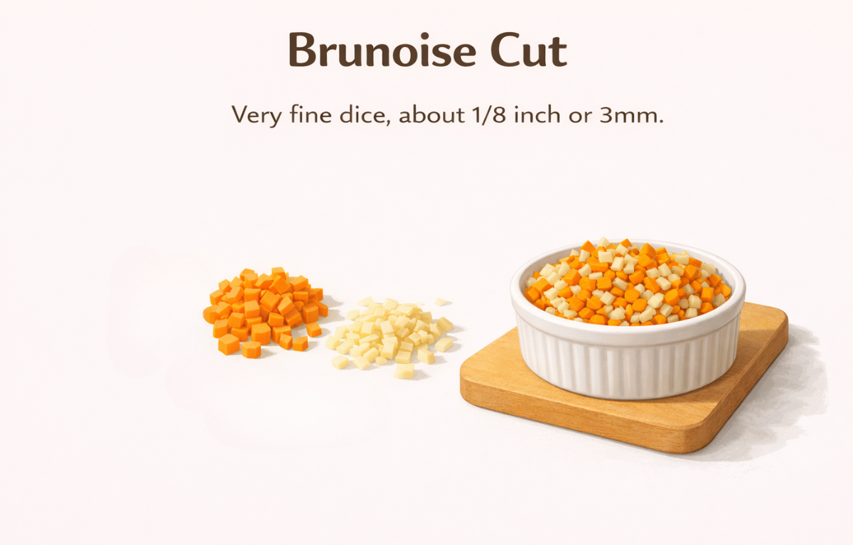 9 Essential Types of Vegetable Cuts Brunoise cut