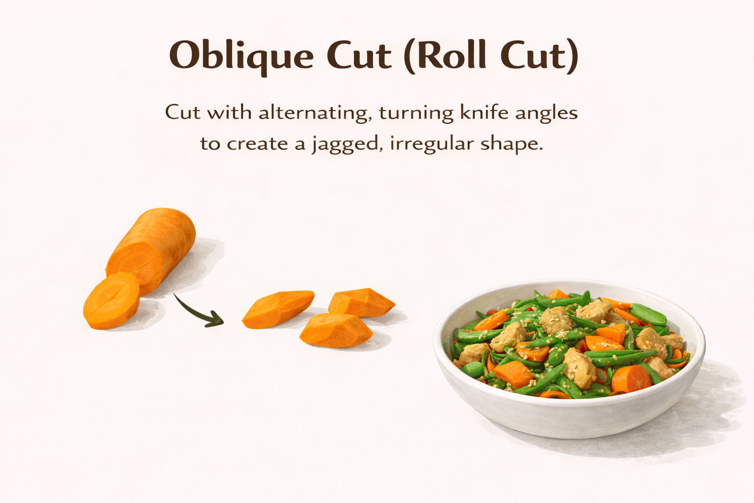 Oblique Cut Roll Cut